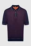 Zilli Cotton and silk polo shirt purple for men - Contrasting stripes on collar and cuffs. 60% cotton, 40% silk. Closure: Zipper. Country of manufacture: Italy. Care: specialized cleaning - photo 1