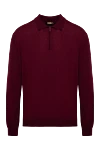 Zilli Long sleeve polo in silk and cashmere burgundy for men - Long sleeve. 60% cashmere, 40% silk. Closure: Zipper. Country of manufacture: Italy. Care: specialized cleaning - photo 1