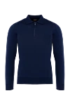 Zilli Silk and wool long sleeve polo blue for men - Contrasting zipper, decorative chest pocket. Long sleeve. 60% wool, 40% silk. Closure: Zipper. Country of manufacture: Italy. Care: specialized cleaning - photo 1