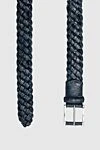 Cesare di Napoli Crocodile leather belt blue for men - Braided leather. 100% crocodile skin. Size: Width 3.5cm. Buckle. Country of manufacture: Italy. Care: specialized cleaning - photo 3