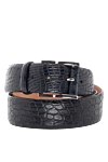 Cesare di Napoli Black crocodile leather belt for men - Textured leather. 100% crocodile leather. Size: Width 4cm. Buckle. Country of manufacture: Italy. Care: specialized cleaning - photo 1