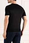 Short sleeve jumper in silk and cotton black for men Cesare di Napoli - Short sleeve. 55% silk, 45% cotton. Country of manufacture: Italy. Care: specialized cleaning - photo 4