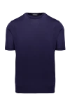 Cesare di Napoli Short sleeve jumper in cotton and silk purple for men - Short sleeve. 55% silk, 45% cotton. Country of manufacture: Italy. Care: specialized cleaning - photo 1