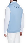 Stefano Ricci Кофта спортивная из хлопка голубая мужская - контрастные рукава. капюшон. 100% хлопок. молния. два боковых кармана. Страна производитель: Италия. Уход: специализированная чистка - фото 3