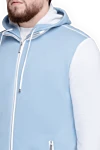 Кофта спортивная из хлопка голубая мужская Stefano Ricci - контрастные рукава. капюшон. 100% хлопок. молния. два боковых кармана. Страна производитель: Италия. Уход: специализированная чистка - фото 4