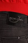 Jacob Cohen Black cotton jeans for men - logo, contrast stitching. 98% cotton, 2% elastane. Closure: button, zipper. Three side pockets, two back pockets. Country of manufacture: Italy. Care: specialized cleaning - photo 5