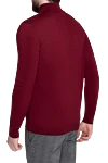 Long sleeve polo in silk and cashmere burgundy for men Cesare di Napoli - Long sleeve. 90% cashmere, 10% silk. Closure: Zipper. Country of origin: Italy. Care: specialized cleaning - photo 4