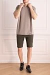 Gray linen and elastane T-shirt for men Svevo - 96% linen, 4% elastane. Country of manufacture: Italy. Care: specialized cleaning - photo 2