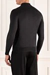 Long Sleeve Polo in Silk and Cashmere black for men Cesare di Napoli - Long sleeve. 70% cashmere, 30% silk. Closure: Zipper. Country of manufacture: Italy. Care: specialized cleaning - photo 4