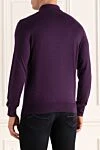 Long Sleeve Polo in Silk and Cashmere Violet for men Cesare di Napoli - Long sleeve. 70% cashmere, 30% silk. Closure: Buttons. Country of manufacture: Italy. Care: specialized cleaning - photo 4