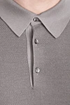 Cesare di Napoli Long Sleeve Polo in Silk and Cashmere Gray for men - Combination of two shades. Long sleeve. 70% cashmere, 30% silk. Buttons. Country of manufacture: Italy. Care: specialized cleaning - photo 5