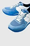 Zilli Blue suede sneakers for men - contrasting inserts. 100% suede. lacing. platform height 2cm. Country of manufacture: Italy. Care: specialized cleaning - photo 5