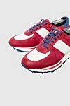 Zilli Red suede sneakers for men - contrast inserts, contrast sole. 100% suede. lacing. platform height 2cm. Country of origin: France. Care: specialized cleaning - photo 5