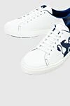 Zilli White leather sneakers for men - contrast pattern and back. 100% genuine leather. lacing. platform height 2cm. Country of origin: France. Care: specialized cleaning - photo 5