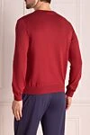 Silk and cotton jumper red for men Zilli - Textured pattern, embroidery. 50% silk, 50% cotton. Country of manufacture: Italy. Care: specialized cleaning - photo 4