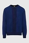 Zilli Cashmere jumper blue for men - Textured pattern, contrasting stripe. 100% cashmere. Country of manufacture: Italy. Care: specialized cleaning - photo 1