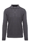 Zilli Long Sleeve Polo in Silk and Cashmere gray for men - Textured pattern. Long sleeve. 70% cashmere, 30% silk. Buttons. Country of manufacture: Italy. Care: specialized cleaning - photo 1