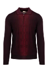 Zilli Long sleeve polo in silk and cashmere burgundy for men - Embossed pattern. Long sleeve. 60% cashmere, 40% silk. Closure: Zipper. Country of manufacture: Italy. Care: specialized cleaning - photo 1