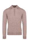 Zilli Long Sleeve Polo in Silk and Cashmere Beige for men - Embossed pattern. Long sleeve. 70% cashmere, 30% silk. Zipper. Country of manufacture: Italy. Care: specialized cleaning - photo 1