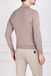 Long Sleeve Polo in Silk and Cashmere Beige for men Zilli - Embossed pattern. Long sleeve. 70% cashmere, 30% silk. Zipper. Country of manufacture: Italy. Care: specialized cleaning - photo 4