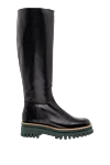 Paloma Barcelo Boots women's leather with contrasting tractor sole black - contrasting sole. leather. Sole height: 3 cm. zipper. Country of origin: Spain. Care: specialized cleaning - photo 1