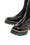 Paloma Barcelo Boots women's leather with contrasting tractor sole black - contrasting sole. leather. Sole height: 3 cm. zipper. Country of origin: Spain. Care: specialized cleaning - photo 5