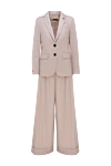 Peserico Beige women's trouser suit made of cotton and silk - slot. 67% cotton, 33% silk. buttons, hook. two side pockets, chest pocket, two trouser pockets. Country of manufacture: Italy. Care: specialized cleaning - photo 1