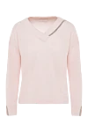 Rocco Ragni Pink jumper for women - V-neckline. 47% wool, 30% viscose, 13% polyamide, 10% cashmere. Country of manufacture: Italy. Care: specialized cleaning - photo 1