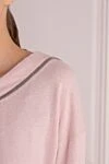 Rocco Ragni Pink jumper for women - V-neckline. 47% wool, 30% viscose, 13% polyamide, 10% cashmere. Country of manufacture: Italy. Care: specialized cleaning - photo 5