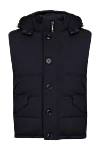 Moorer Men's down jacket made of wool and cashmere black - fur collar. 88% polyamide, 12% polyurethane, 90% wool, 10% cashmere. Closure: Zipper. Two side pockets, two inside pockets. Country of origin: Italy. Care: specialized cleaning - photo 1