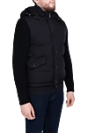 Moorer Men's down jacket made of wool and cashmere black - fur collar. 88% polyamide, 12% polyurethane, 90% wool, 10% cashmere. Closure: Zipper. Two side pockets, two inside pockets. Country of origin: Italy. Care: specialized cleaning - photo 3