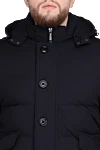 Moorer Men's down jacket made of wool and cashmere black - fur collar. 88% polyamide, 12% polyurethane, 90% wool, 10% cashmere. Closure: Zipper. Two side pockets, two inside pockets. Country of origin: Italy. Care: specialized cleaning - photo 5