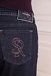 Stefano Ricci Men's cotton jeans, classic blue
- logo embroidery. 97% cotton, 3% elastane. Closure: button, zipper. Three side pockets, two back pockets. Country of origin: Italy. Care: specialized cleaning - photo 5
