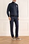 Billionaire Men's cotton sports suit, blue - Brand logo. 100% cotton. Closure: Drawstring, zipper. Four side pockets. Country of manufacture: Italy. Care: specialized cleaning - photo 3