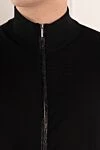 Cesare di Napoli Black men's wool cardigan - 100% wool. Closure: Zipper. Two side pockets. Country of manufacture: Italy. Care: specialized cleaning - photo 5