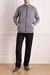 Men's gray wool cardigan Cesare di Napoli - 100% wool. Closure: Zipper. Two side pockets. Country of manufacture: Italy. Care: specialized cleaning - photo 2