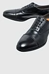 Doucal`s Men's black leather shoes - 100% leather. Lace. Interior decoration: Fur. Insole: Leather. Heel height: 2 cm. Leather. Country of manufacture: Italy. Care: specialized cleaning - photo 5