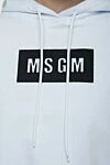 MSGM Худи из хлопка белое женское - лого бренда. капюшон, застежка кулиска. 100% хлопок. Страна производитель: Италия. Уход: специализированная чистка - фото 5