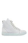 Lisa Conte White leather and fur sneakers for women - contrasting inserts. leather, fur. lacing. Country of manufacture: Italy. Care: specialized cleaning - photo 1