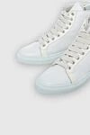 Lisa Conte White leather and fur sneakers for women - contrasting inserts. leather, fur. lacing. Country of manufacture: Italy. Care: specialized cleaning - photo 5