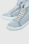 Lisa Conte Gray leather and fur sneakers for women - contrasting inserts. leather, fur. lacing. Country of manufacture: Italy. Care: specialized cleaning - photo 5