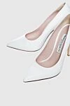 Francesco Sacco White leather shoes for women - logo on the insole. leather. Heel height: 12 centimeters. Country of manufacture: Italy. Care: specialized cleaning - photo 5