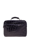 Cesare di Napoli Иыққа ілінетін көк қолтырауын былғары портфелі ерлерге арналған - текстуралы былғары. Қосымша: екі бөлім. Құрамы: 100% крокодил терісі. Жабу: найзағай. Шығарылған елі: Италия. Күтім: арнайы тазалау - фото 1