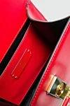 Valentino Сумка женская красная кожаная красная с логотипом - металлический логотип, цепочки. натуральная кожа. кнопка. Страна производитель: Италия. Уход: специализированная чистка - фото 5