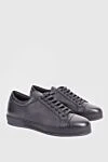 Cesare di Napoli Black leather sneakers for men - leather interior. 100% genuine leather. lacing. sole height 2cm. Insole: leather. Country of manufacture: Italy. Care: specialized cleaning - photo 3