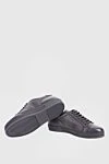 Black leather sneakers for men Cesare di Napoli - leather interior. 100% genuine leather. lacing. sole height 2cm. Insole: leather. Country of manufacture: Italy. Care: specialized cleaning - photo 4