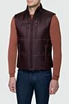 Corneliani Polyester vest burgundy for men - 100% polyester. Closure: Zipper. Two studded side pockets, two zipped chest pockets, three inside pockets. Insulation: Down, feather. Country of manufacture: Italy. Care: specialized cleaning - photo 3