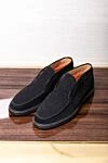 Дезерты из замши синие мужские Santoni - высота каблука 2 см, внутренняя отделка кожа. 100% замша. Страна производитель: Италия. Уход: специализированная чистка - фото 6