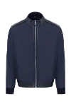 Torras Jacket made of polyester, genuine leather and polyamide blue for men - genuine leather, polyester, polyamide. Closure: Zipper. Two side pockets. Country of manufacture: Italy. Care: specialized cleaning - photo 1