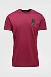 Dolce & Gabbana Cotton T-shirt burgundy for men - logo print. 100% cotton. Country of manufacture: Italy. Care: specialized cleaning - photo 1